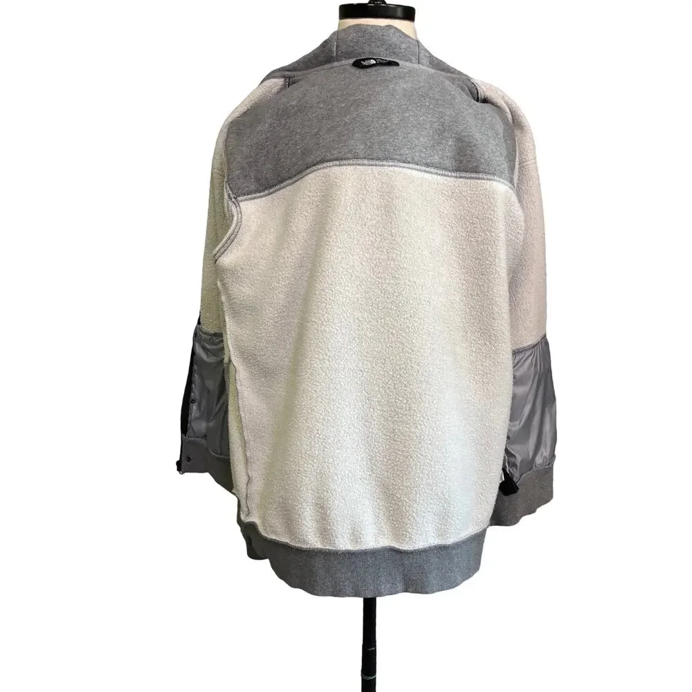 The North Face Rivington II Mens XL Gray Snap Front Hooded Jacket Cotton Blend